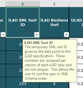 MISMO iLAD Column Help Tips